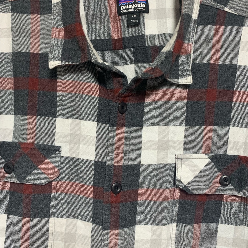 Patagonia Organic Cotton Plaid Flannel Shirt Size XXL - Picture 5 of 6